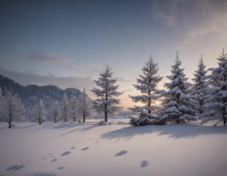 Beautiful winter landscape. High quality photo