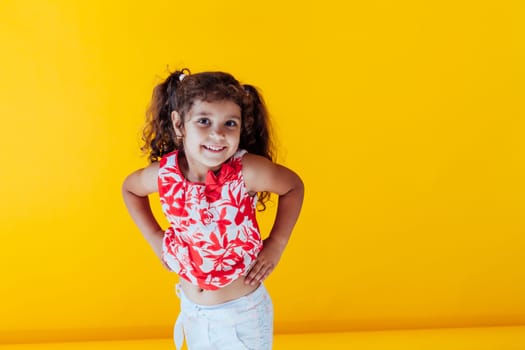 curly fashionable girl with two portrait braids