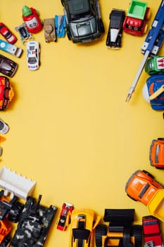 lots of baby car toys for games as a backdrop