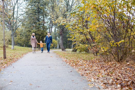 autumn forest walk with the son family 1