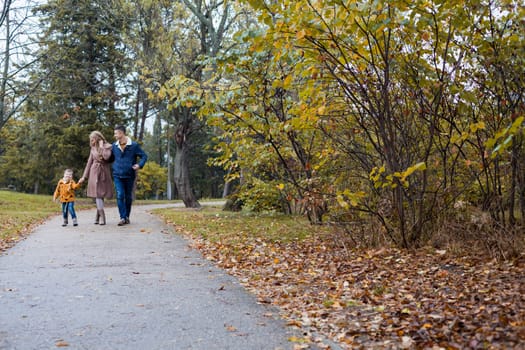 autumn forest walk with the son family 1