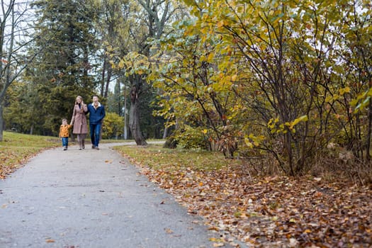 autumn forest walk with the son family 1