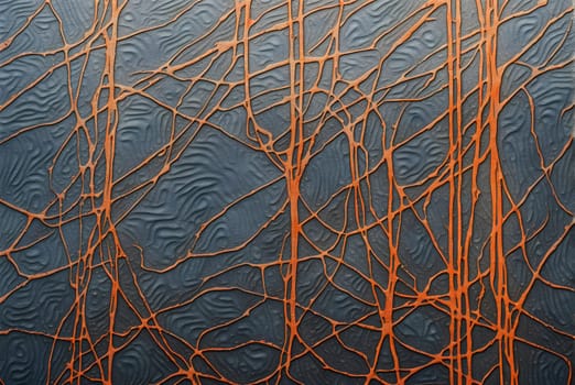 close-up of textured surface with orange lines, ultra-fine close-up photo, woodcut, high detail Generate AI