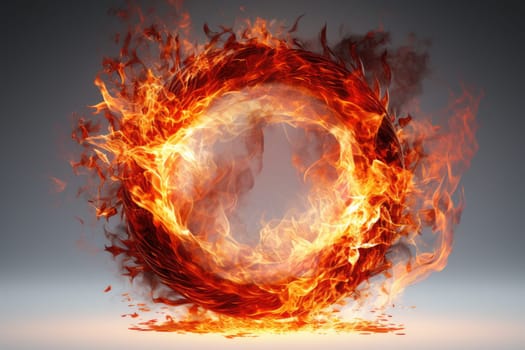 Fire circle with free space for text. isolated on white background. AI Generated