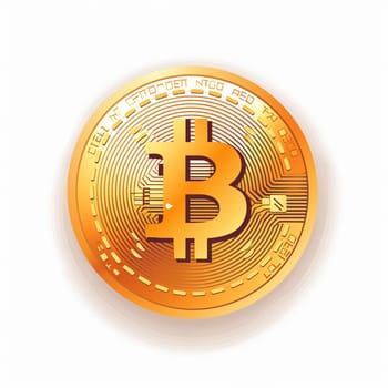 Bitcoin image isolated on white background for versatile usage in financial and cryptocurrency related designs illustration