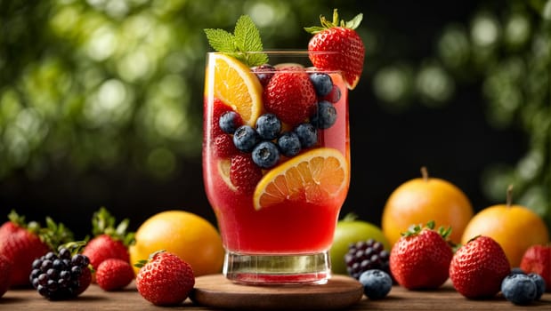 A fruit cocktail is a delicious drink made from fresh fruits and berries. It is ideal for those who want to enjoy the natural taste and aroma of fresh fruits.