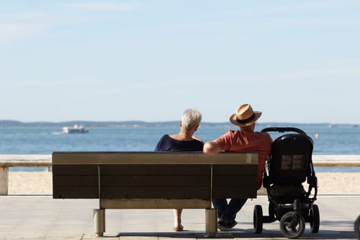 young Couple looking at the sea