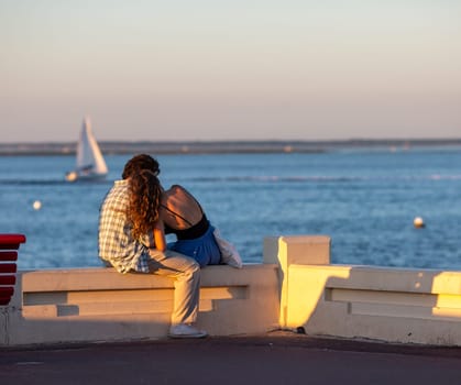 young Couple looking at the sea