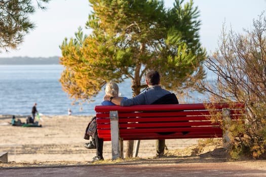 young Couple looking at the sea