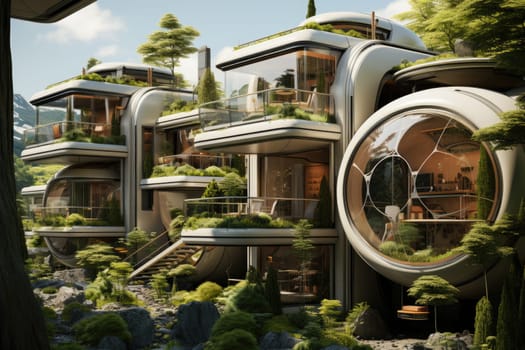 Cozy capsule houses fit perfectly into the surrounding nature.