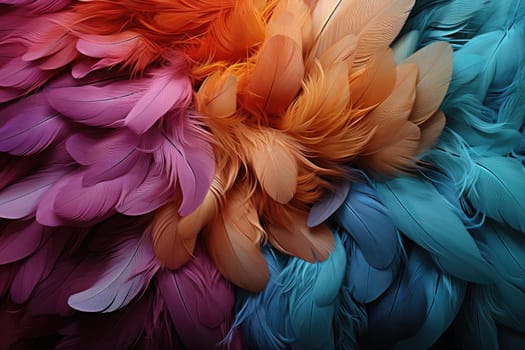 Gorgeous multi-color texture with bird feathers.