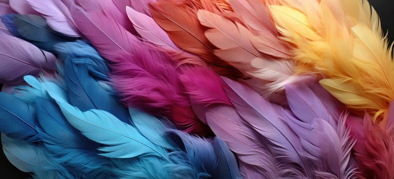 Colorful Feather Mosaic Decoration: Colorful Texture.