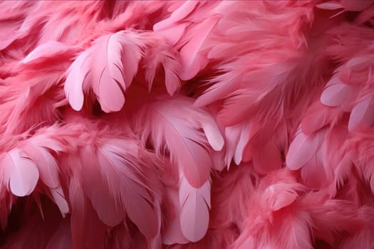 The captivating texture of pink bird feathers transforms the backdrop into a magical space where every moment becomes special.