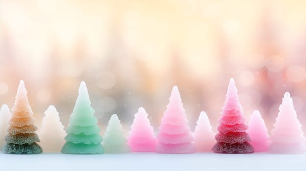 A group of candy shaped like Christmas trees - Generative AI