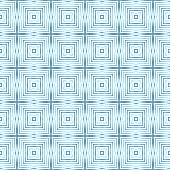 Striped hand drawn pattern. Blue symmetrical kaleidoscope background. Repeating striped hand drawn tile. Textile ready bizarre print, swimwear fabric, wallpaper, wrapping.