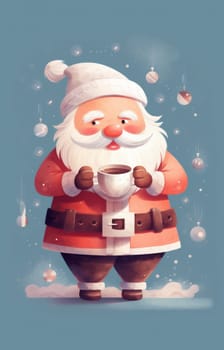 home man celebrate santa mug christmas claus domicile drinking year holiday drink male joyful leisure warm new caucasian cookies cute year merry. Generative AI.