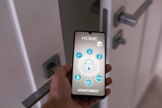 smart house device illustration with app icons. High quality photo