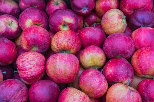 natural red ripe apples as a background.