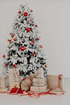 Christmas tree with presents, Garland lights new year 1