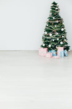 Christmas tree with gifts new year holiday winter