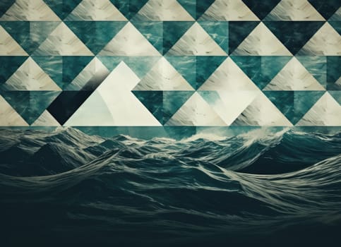 abstract ocean background with geometry shapes and water waves tide comeliness