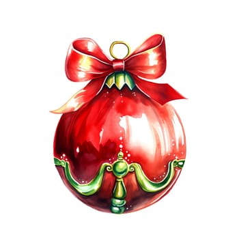 Watercolor Christmas ball. Watercolor Christmas balls clipart is a great choice for creating cards, invitations, party supplies and decorations. AI generated.