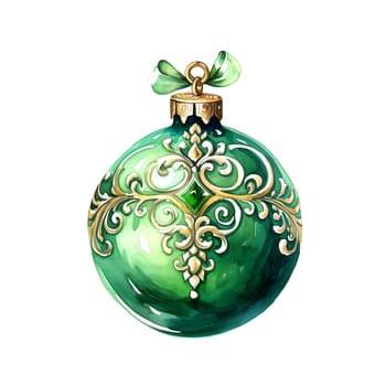 Watercolor Christmas ball. Watercolor Christmas balls clipart is a great choice for creating cards, invitations, party supplies and decorations. AI generated.