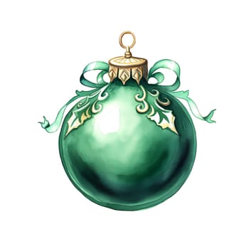 Watercolor Christmas ball. Watercolor Christmas balls clipart is a great choice for creating cards, invitations, party supplies and decorations. AI generated.