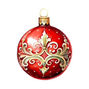 Watercolor Christmas ball. Watercolor Christmas balls clipart is a great choice for creating cards, invitations, party supplies and decorations. AI generated.