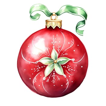 Watercolor Christmas ball. Watercolor Christmas balls clipart is a great choice for creating cards, invitations, party supplies and decorations. AI generated.