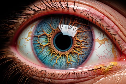 Close up of a human iris.