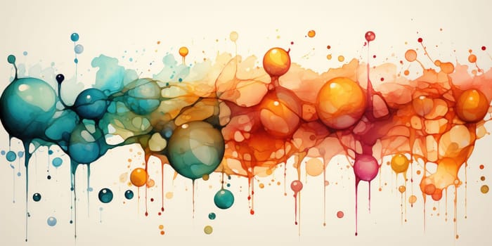 watercolor blobs and splashes abstract design, isolated on white background. AI Generated