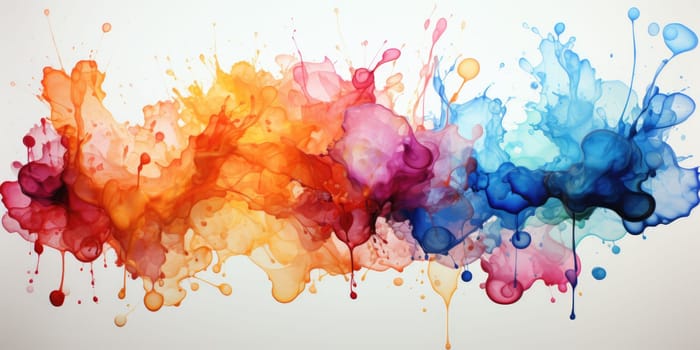 watercolor blobs and splashes abstract design, isolated on white background. AI Generated