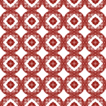 Medallion seamless pattern. Maroon symmetrical kaleidoscope background. Watercolor medallion seamless tile. Textile ready excellent print, swimwear fabric, wallpaper, wrapping.