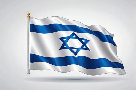 Independence Day Israel. National Israel flag with star David over background. Close up. National flag with place for text.