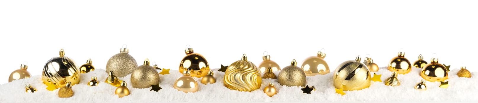 gold christmas balls long frame banner