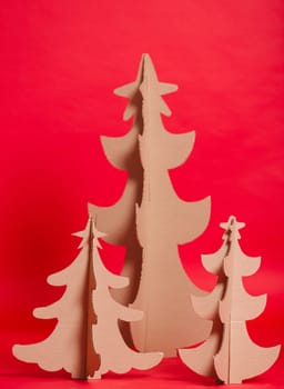 Christmas Tree Made Of Cardboard. Unique Trees. New Year.