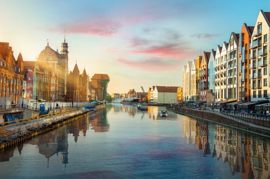 The Crane on Motawa river in Gdansk, Poland