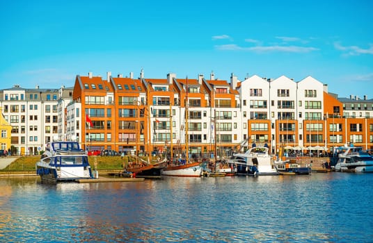 Canal on the Motawa River in Gdansk, Poland