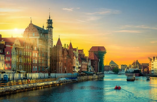 Canal and river Motawa in Gdansk, Poland