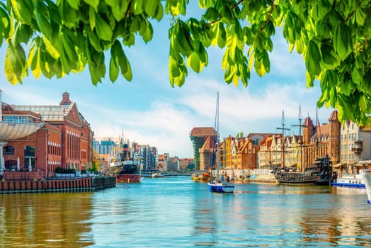 Canal in the city of Gdansk Poland