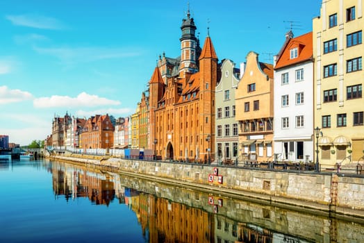 Canal on the Motawa River in Gdansk, Poland