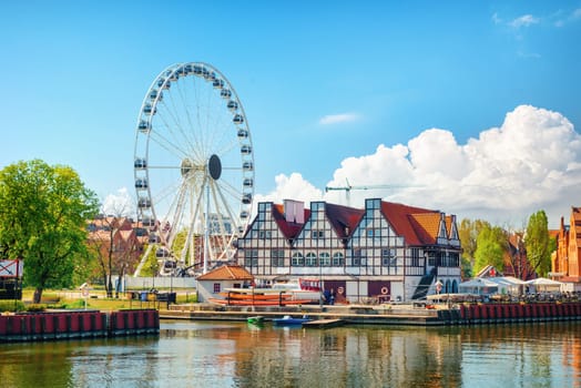 Ferris wheel in the city of Gdansk Poland