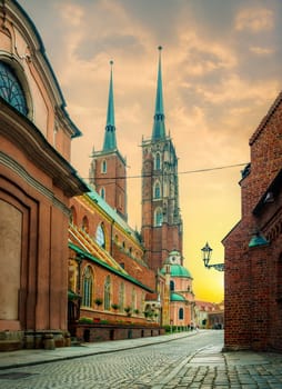 Cathedral of Saint John the Baptist in Wroclaw. Poland