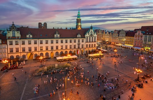City centre, Market square tenements, Wroclaw Poland