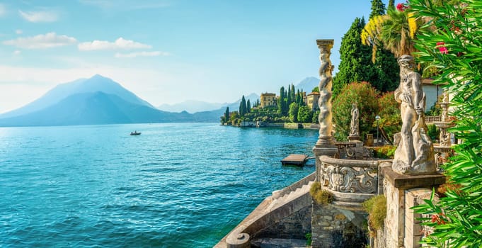 View to the lake Como from villa Monastero Italy