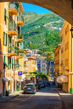 Street in the ancient fishing village of Bogliasco in southern Italy