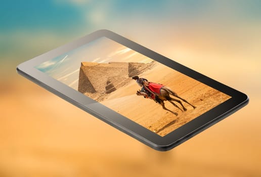 Photo of Egypt on the tablet screen