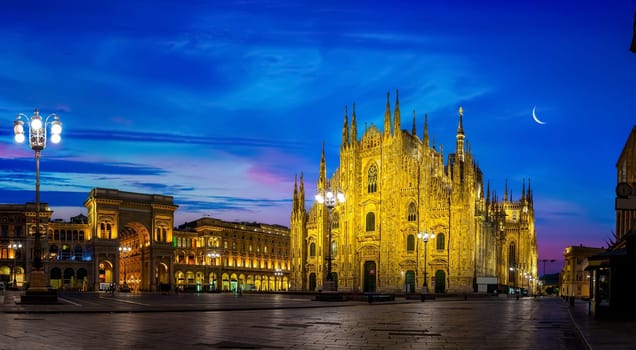 Milan Piazza Del Duomo at Sunrise, Italy