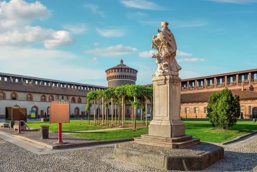 Inside view of Sforza Castle Italy, Milan